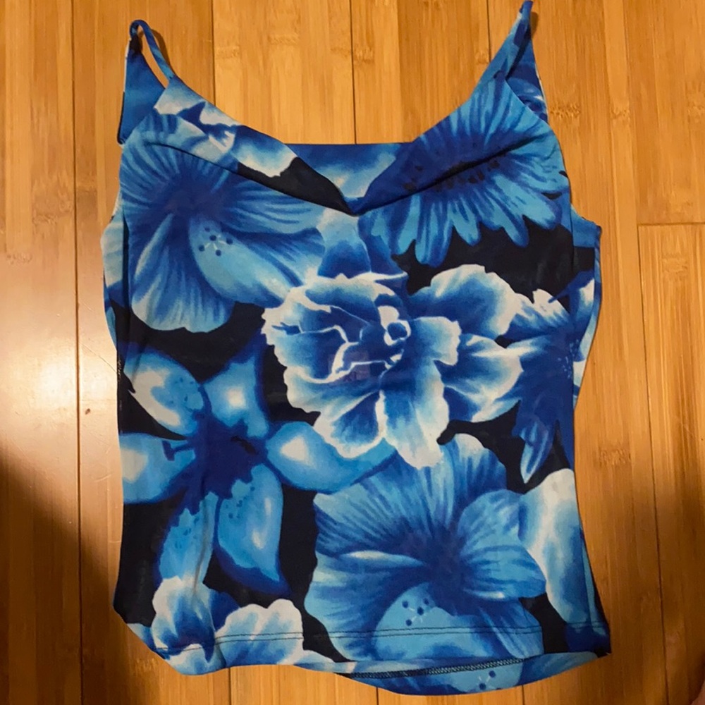 Blue Floral tank top